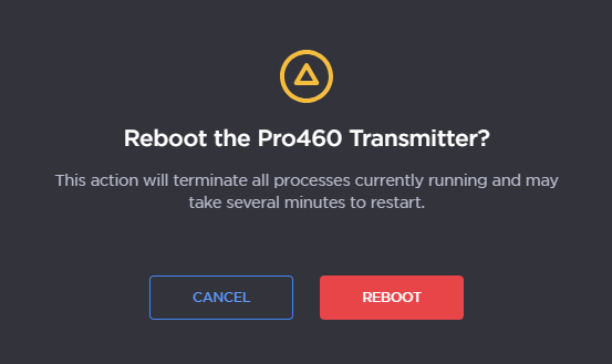 Reboot dialog