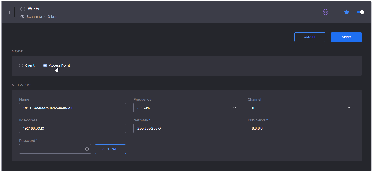 Access Point settings