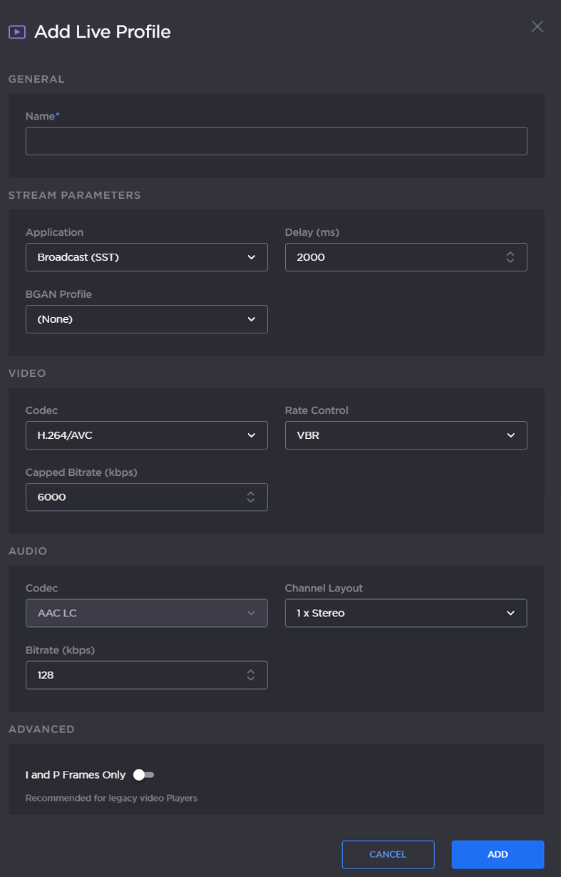 Add Live Profile