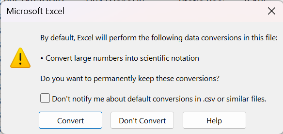 Scientific Notation Warning