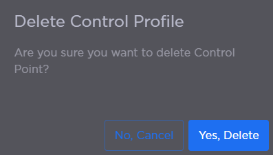 Delete Control Profile Confirmation Prompt