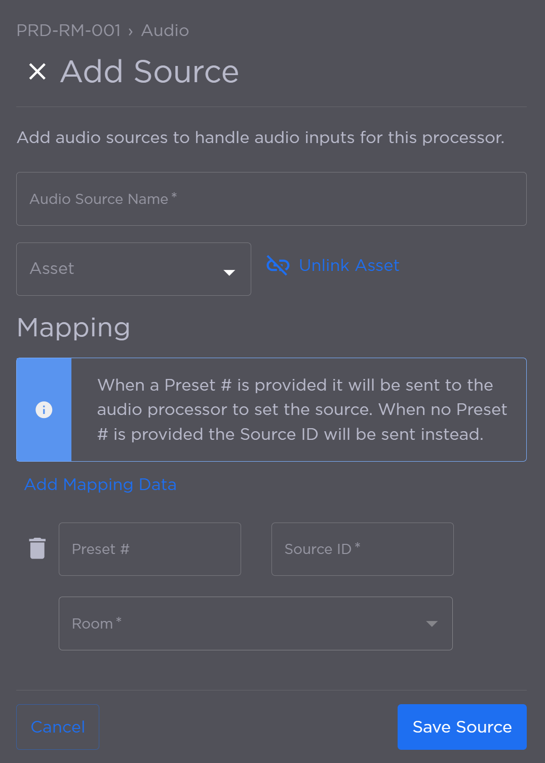 Add Source Options