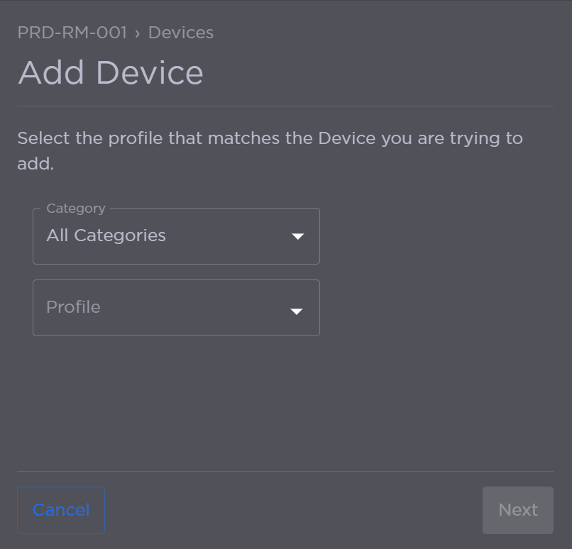 Add Device Panel