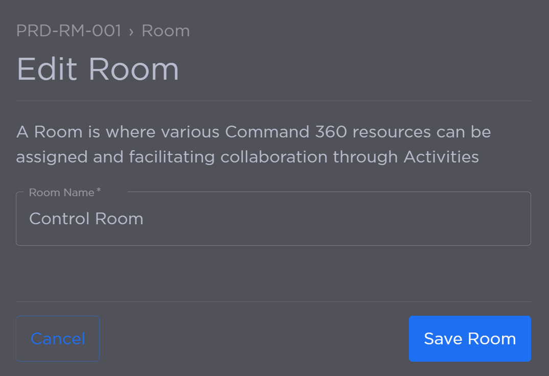 Edit Room Name Field
