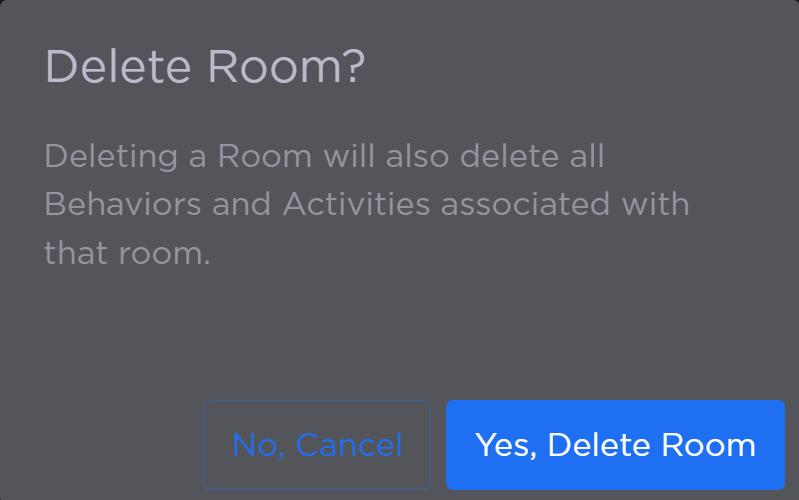 Delete Room Confirmation Prompt