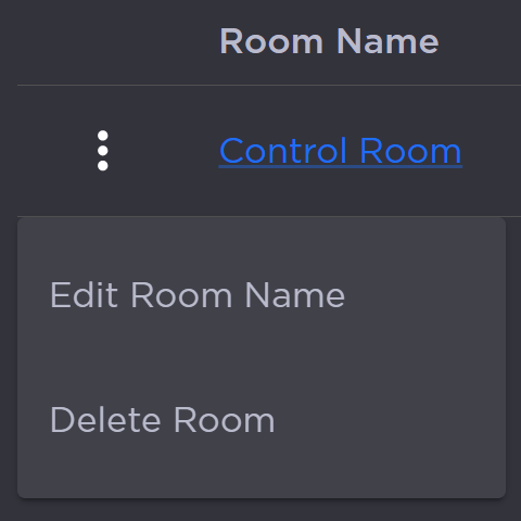 Room Options Menu