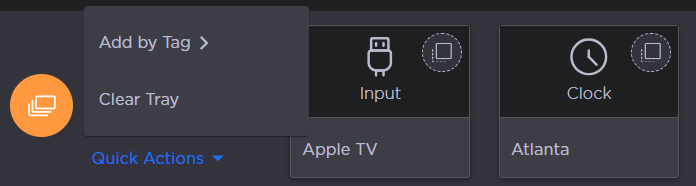 Asset Tray Quick Actions