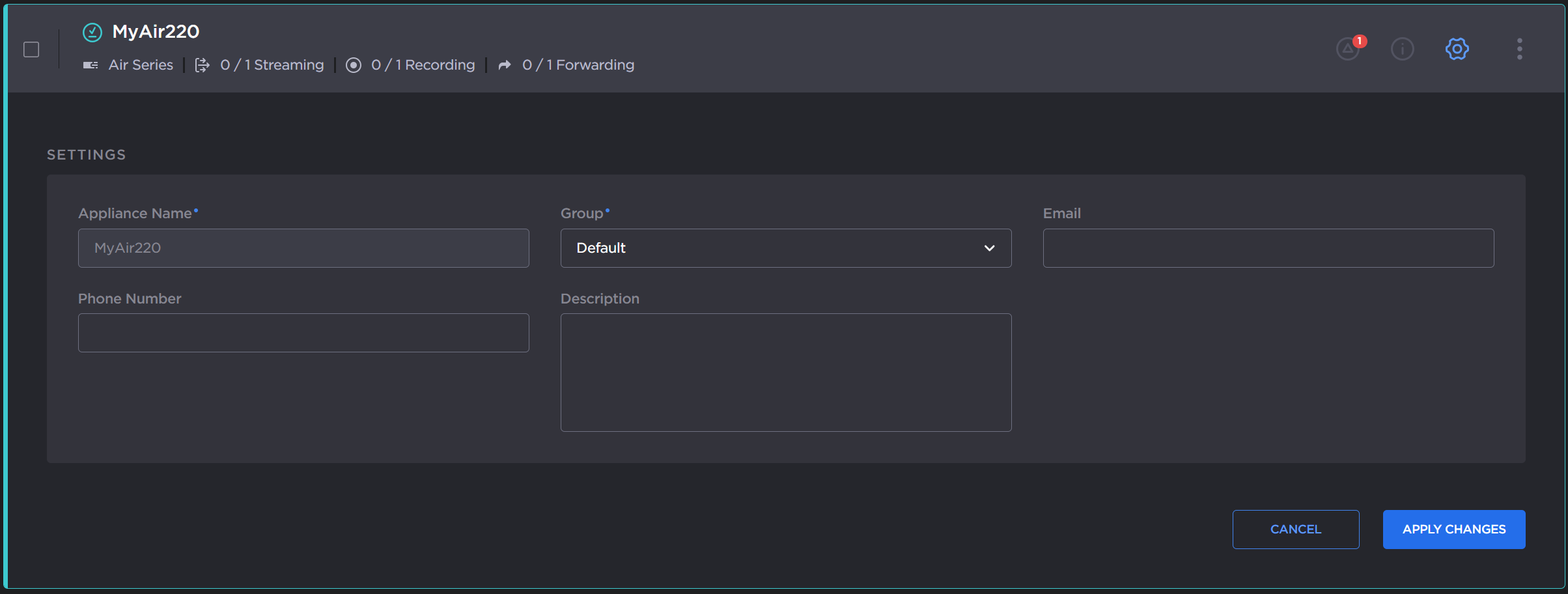 Transmitter Settings