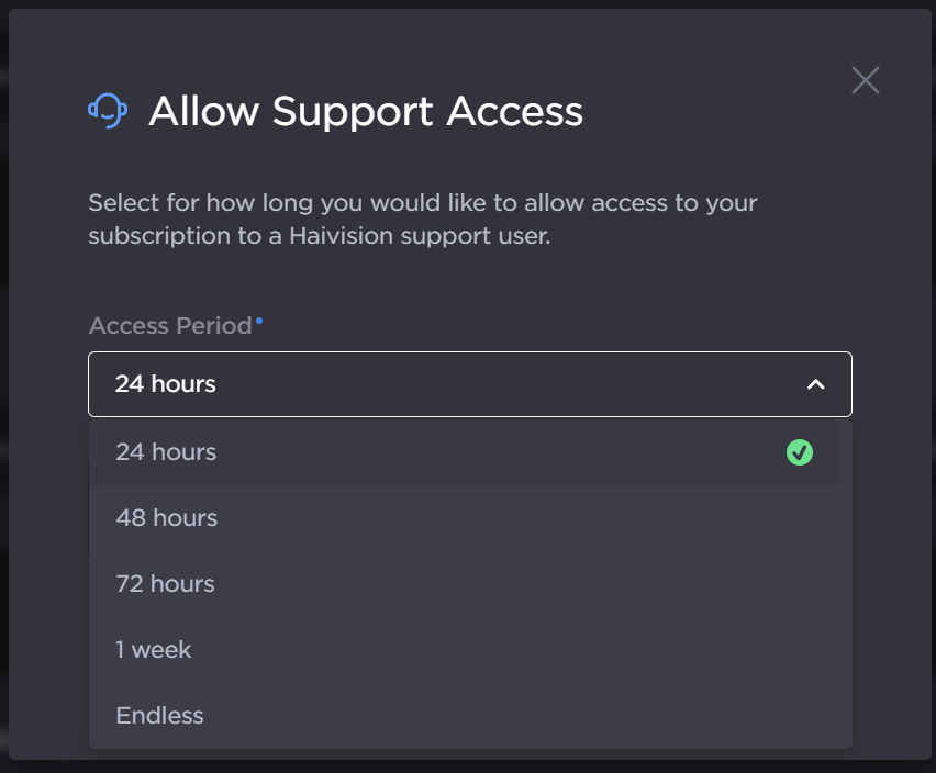 Support Access Period