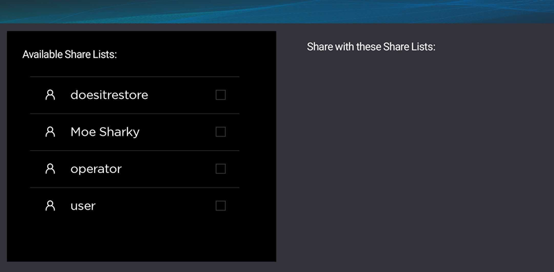 Available HMP Share Lists