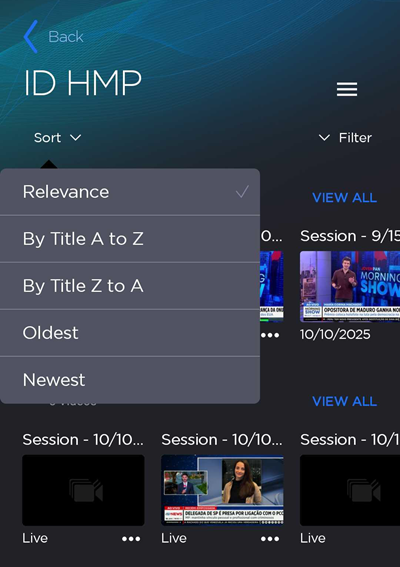 HMP Sort Options