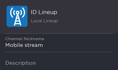 Channel Nickname and Description Fields