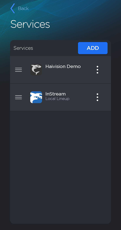 Services Screen