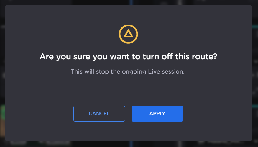 Stop Live Confirmation