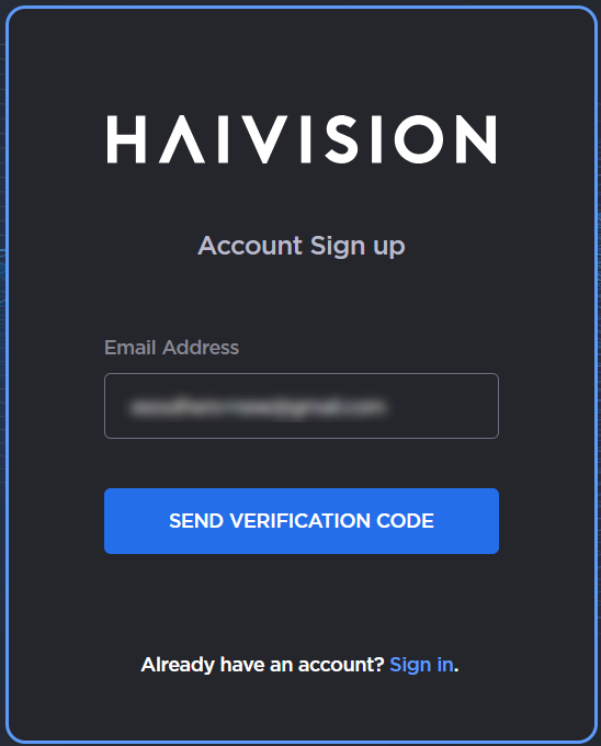 Account Sign Up