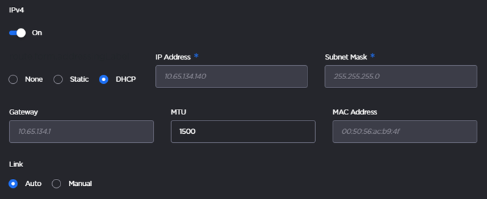 IPv4 Interface Settings