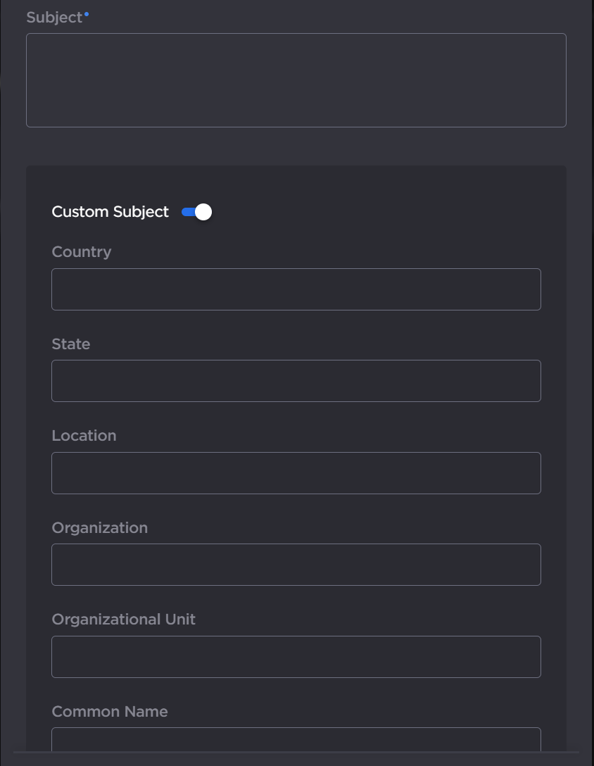 Custom Subject