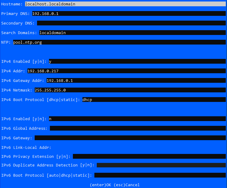 IPv6 settings
