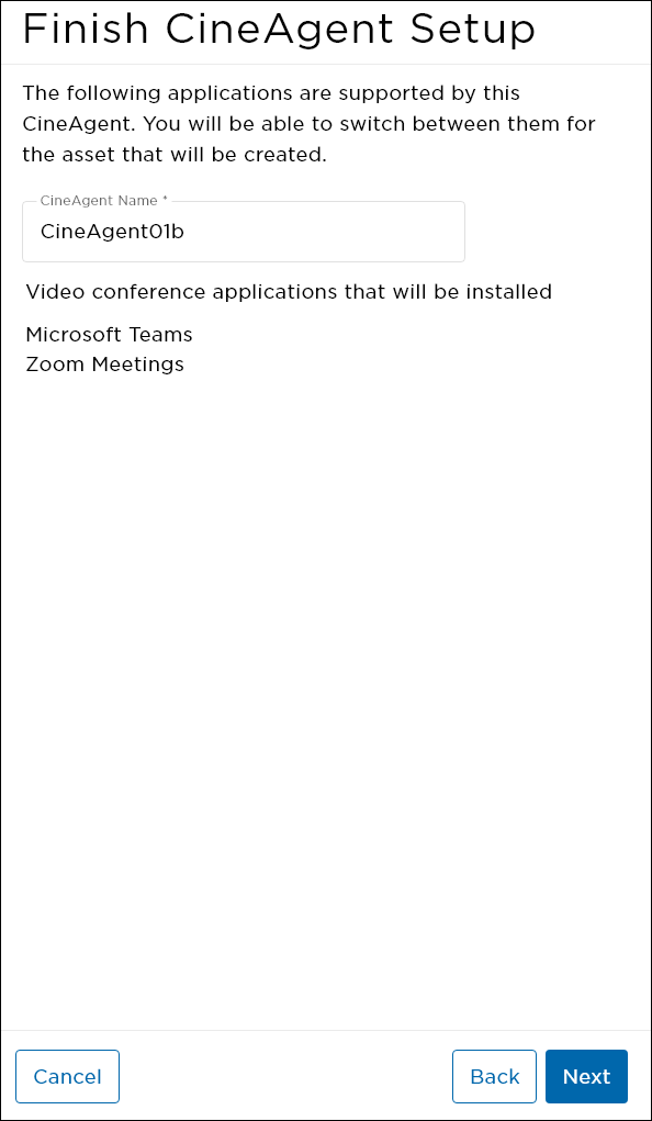 CineAgent Video Conference Setup