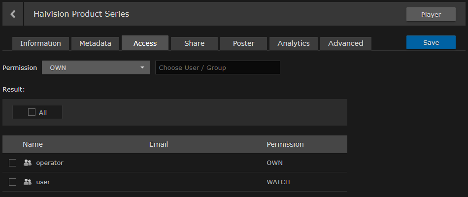 Access pane