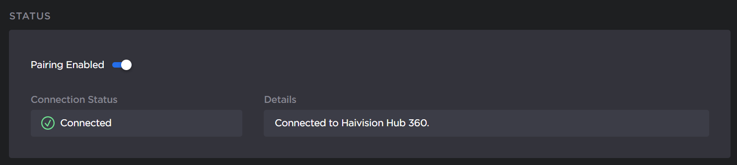 Connected Pairing Status