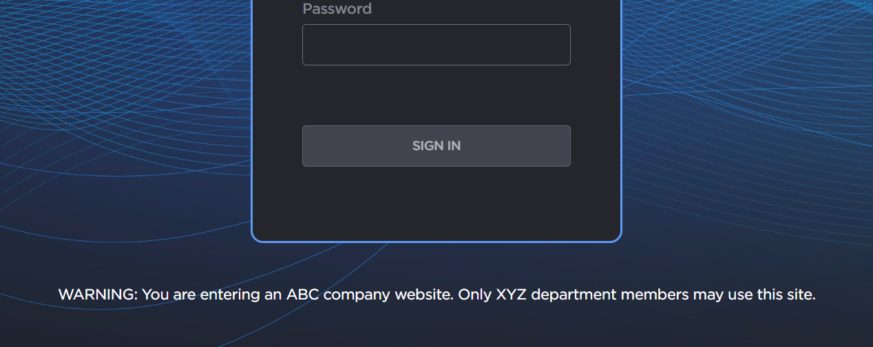 Sample Advisory Banner