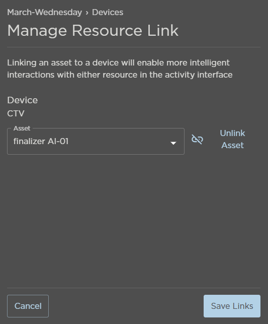 Manage Resource Link