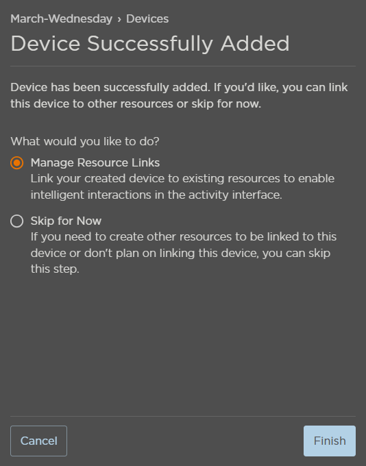 Device Successfully Added