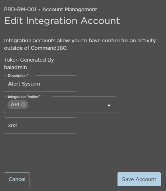 Integration Account Fields