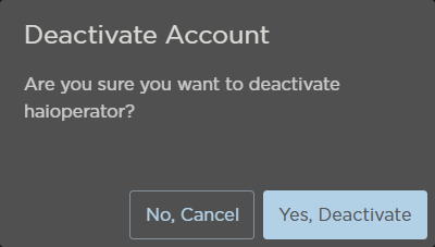 Deactivate Account Confirmation Prompt