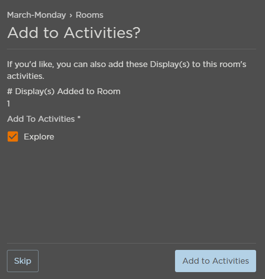 Add Display to Activity