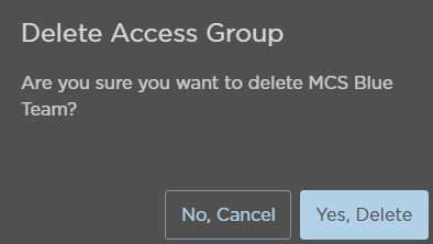 Delete Access Group Confirmation Prompt