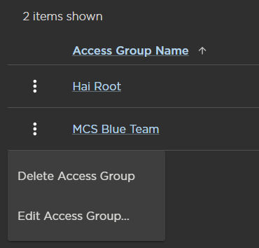 Access Group Options