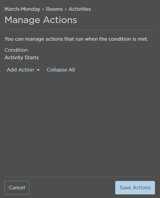 Activity Starts Actions