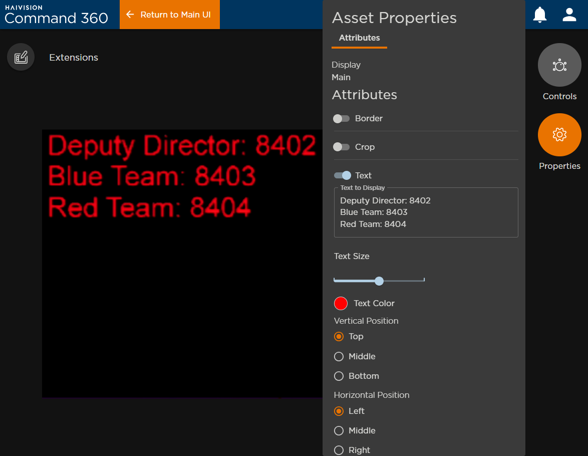 Message Asset Properties