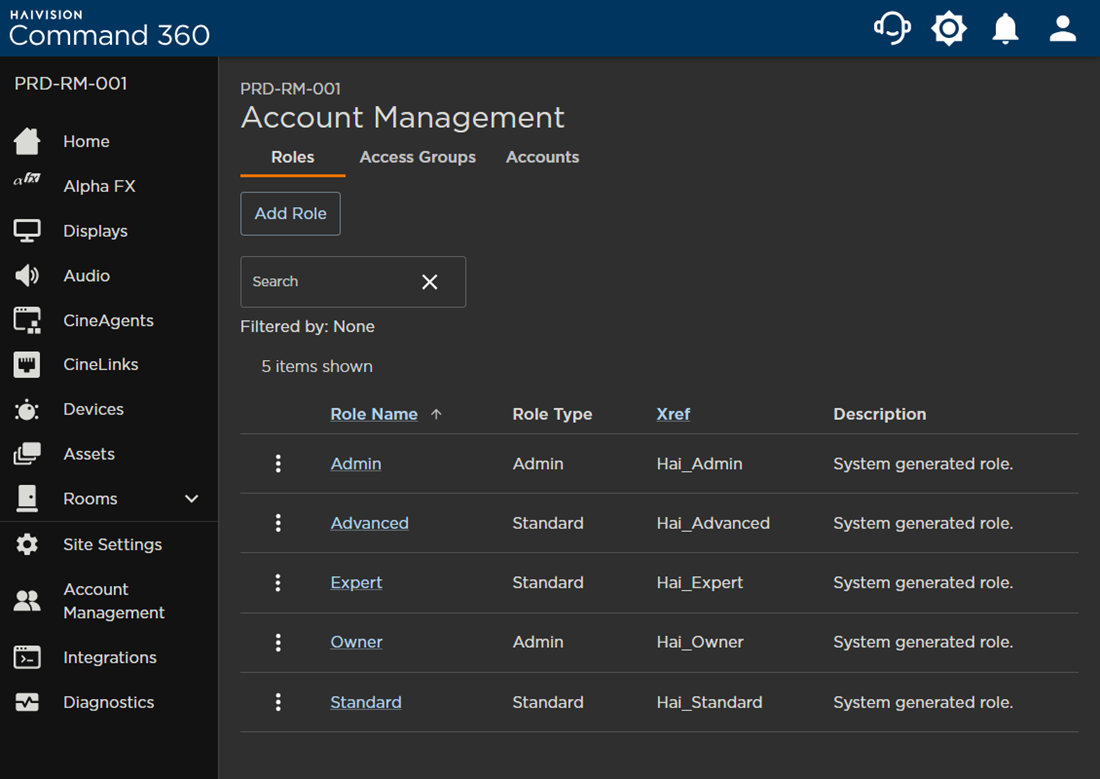 Account Management Page
