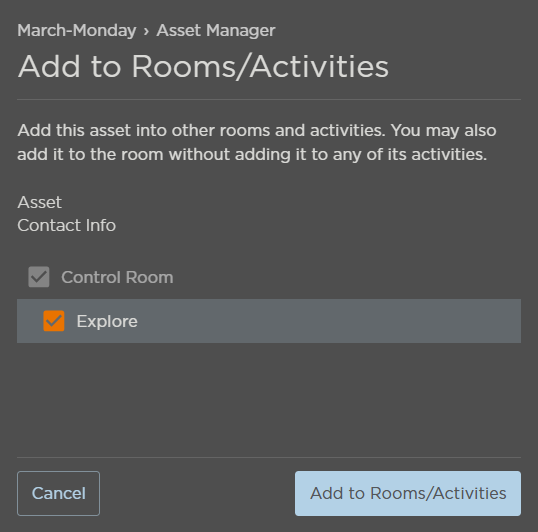 Room and Activity Selection