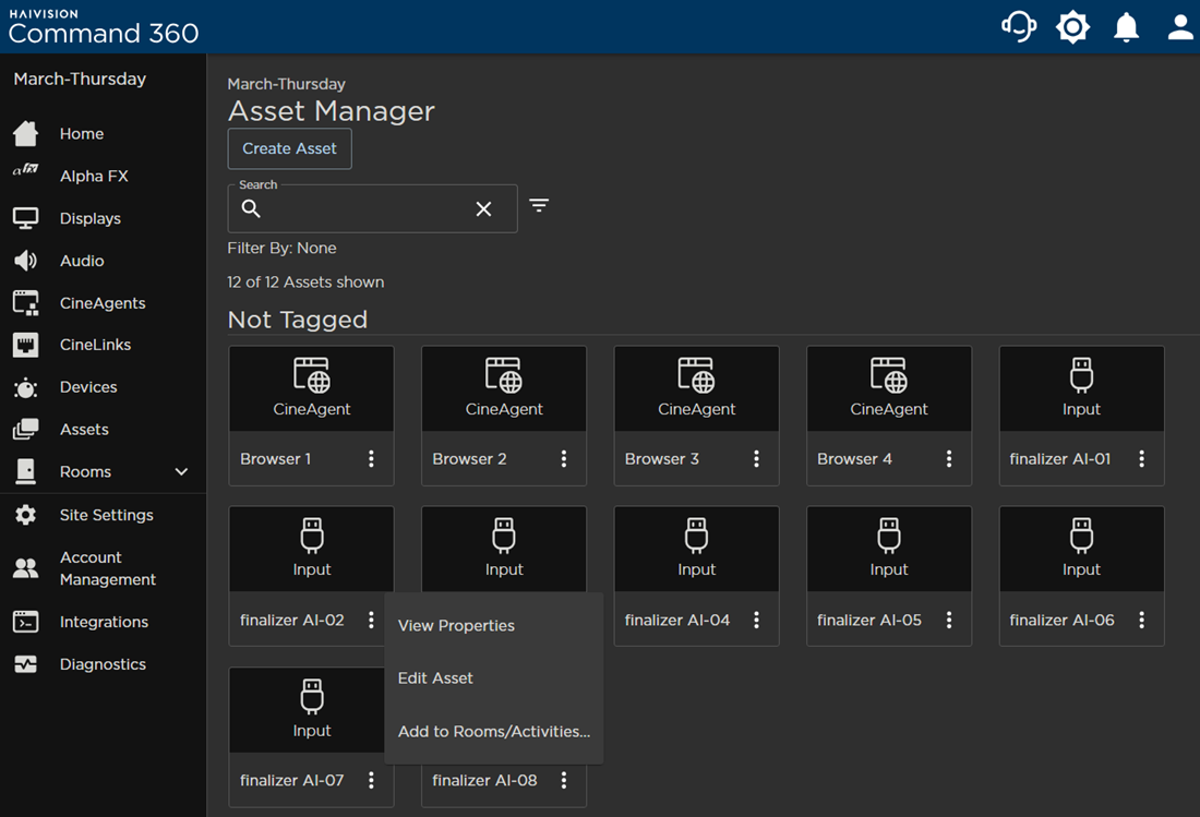 Input Asset Options