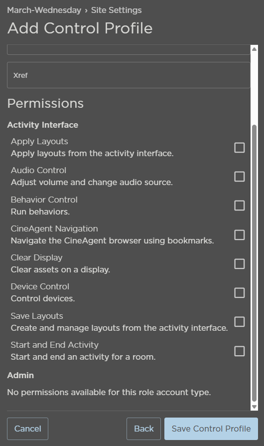 Control Profile Permissions