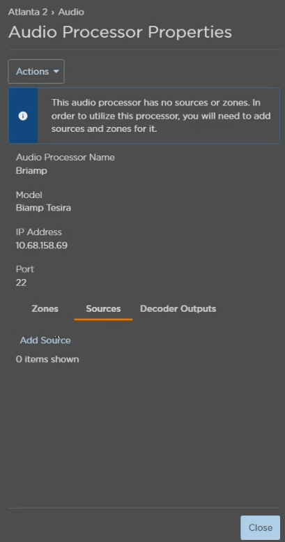 Sources Tab with No Sources Added