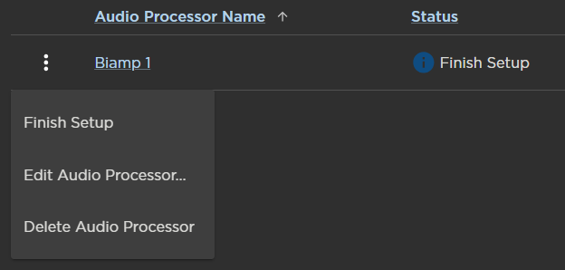 Audio Processor Options