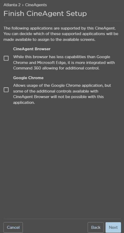 CineAgent Browser Options
