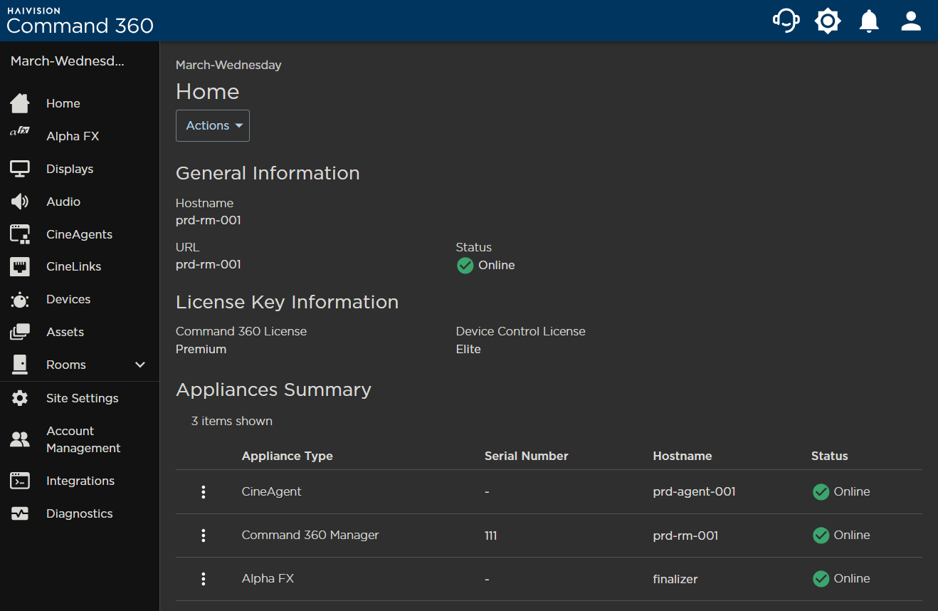 Admin Home Page