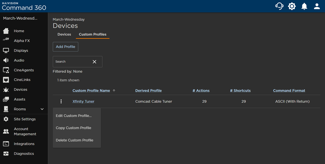 Custom Profile Options