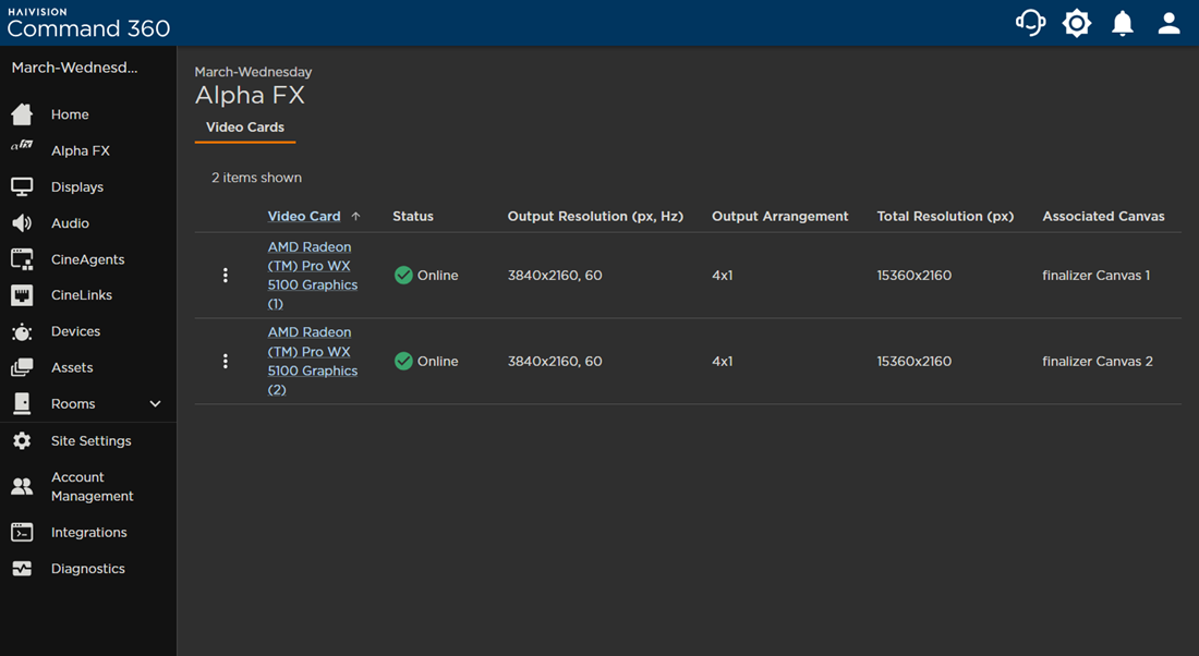 Alpha FX Page with 2 Video Cards