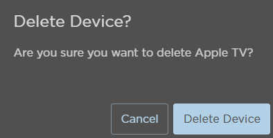 Delete Device Confirmation Prompt