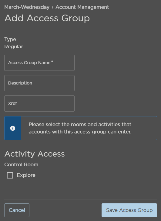 Access Group Info Fields