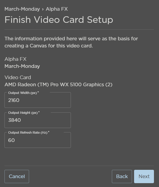 Portrait Output Configuration