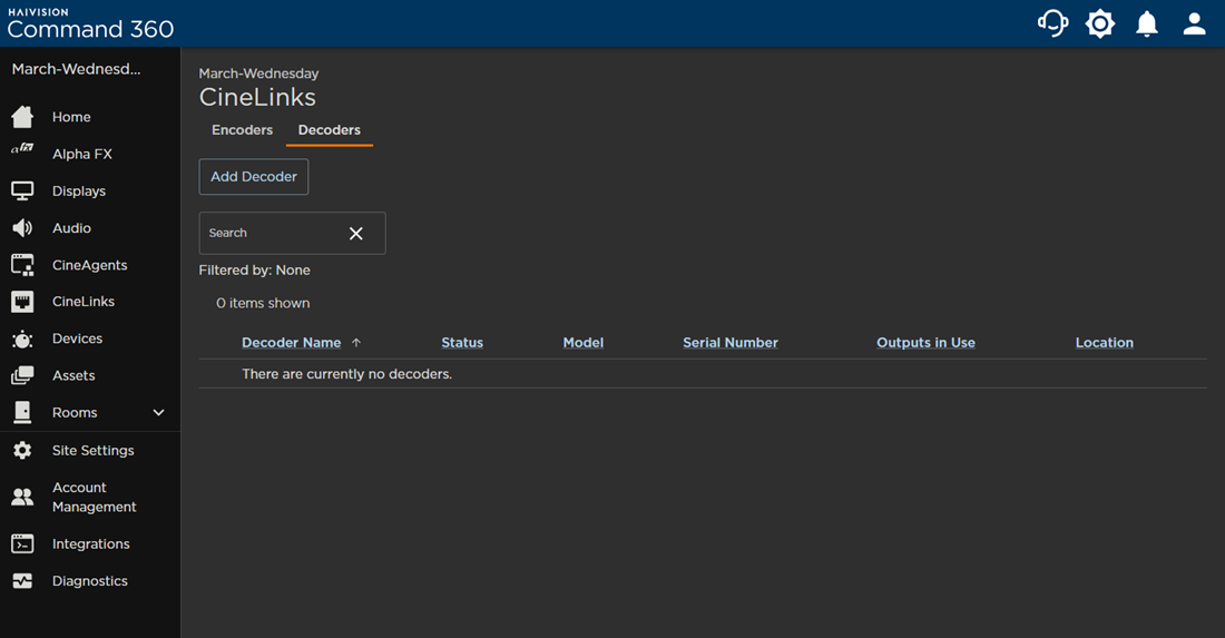 CineLinks Page Decoders Tab