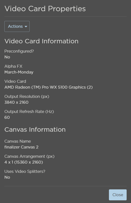 Video Card Properties